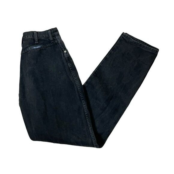 WRANGLER Bareback Black Jeans 12NBPWK Classic Fit Tapered Leg Size 9/10 VINTAGE - Picture 2 of 9